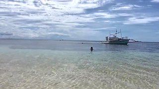 Petite Asian Teen Relaxes Her Tight Anus in Ocean Before Hard Kitchen Table Anal