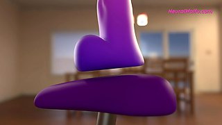 Curvy futa MILF enjoys handsfree cumming and messy play all alone
