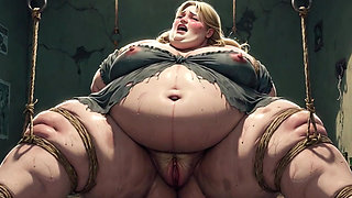 Pregnant BBW Slave in Rope Bondage - Desperate for Creampie Gangbang