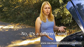 Helped the Blonde Fix the Car and Fucked Her