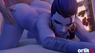 Widowmaker From Overwatch - Sniper Mission Failed Because of Big Cock - Doggystyle & Beach Jack-o Pose Big Ass Fuck 3D