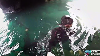 Diving in My Shiny Two-piece Wetsuit