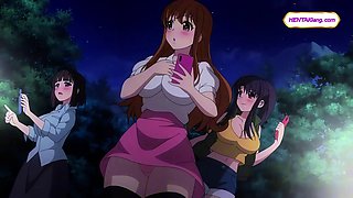 Flickering fire draws 3 shy girls closer to hot sex tonight