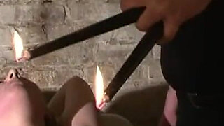 Humiliating pussy and wax-play