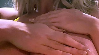 Big Boobed Blonde Masturbates With A Dildo In The Bathroom
