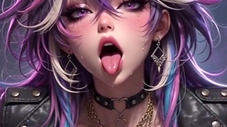 Animated Rock Glam Alternative Pin-up Tease Submissive Big Tits Strip Virtual Sex Dirty Talk