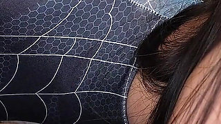 Asian Hotties Tammy & Eleanor Do Spidergirl Cosplay for Hung Stud