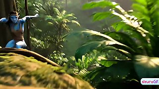 Pandora moonlight guides blue Avatar babes to taste big cock