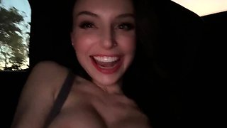 Brunette from village blowjob outdoors