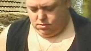 Big natural boobs humiliating dildo penetrated in hanging out, outside whipping threesome