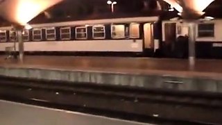 Vintage amateur video. Mature fucking on train
