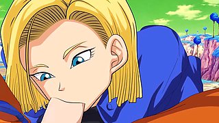 Dragon Ball Androids get down in a wild creampie hentai scene