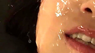 Japanese Bukakke Party with Skinny Asian Teen