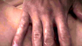 Oily massage for curvy blonde in see through bodysuit