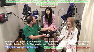 New nurse Stacey Shepard examines standardized patient Alexandria Wu during an examination while Dr. Tampa evaluates the nurse