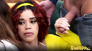 Lilibet Saunders and Archer Ali's natural tits porn by Daughter Swap