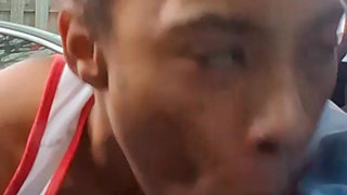 Petite Ebony Gagging on Bwc