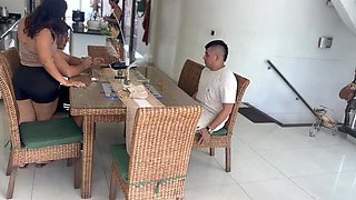 My Boyfriend's Best Friend Fucks Me Hard in Kitchen While His Wife Watches - MaRaSexx Amateur Latina MILF