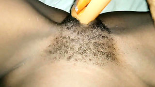 She almost fucked her pussy with the box of beauty product