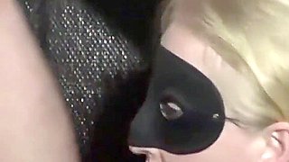 Hot masked amateur blonde teen 18+ swallows lots of cum