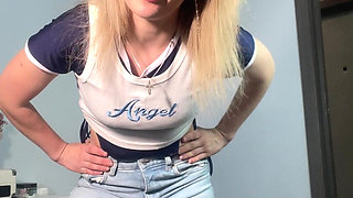 Step-mother Helps Step-son Cum by Peeing in Front of Him
