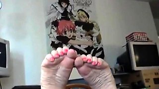 Emo Goth Girl's Foot Fetish Webcam Show