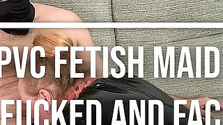 Latex Maid Rims Ass and Then Gets Fucked, Fisted & Facial Cum