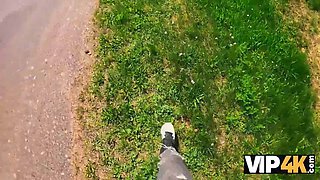 Vip4k. babe flashed her pierced Natural Tits and then it happened...