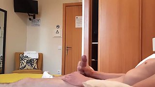 DICK EXHIBITION. I expose my dick to a real hotel maid, and she agrees to jerk me off.