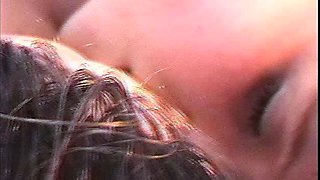 Blonde lesbian licking brunette babe has fun