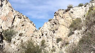 Outdoor Blowjob While Hiking in the Desert - Amateur Wmaf - Cum in Mouth Public BJ Swallow