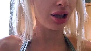 Amateur blond girl with big boobs getting fucked
