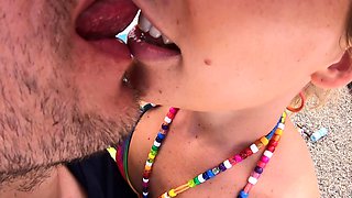 Latina girl has a big cock blowjob pov style