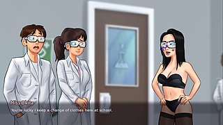 Teacher and student, science, university student