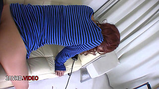 Hairy pussy sultry petite JAV star Ayumi Sakurai hardcore rides cock passionately POV