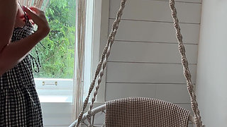 Having Some Fun in the Swing Chair! Hard Orgasm!