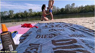 Fucked Hard By A Big Dick On A Public Beach Until Orgasm