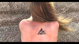 Intense Outdoor Sex on the Rocks - Messy Hair, Wind and Squirt