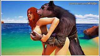 Werewolf And Elf Fucks On The Beach