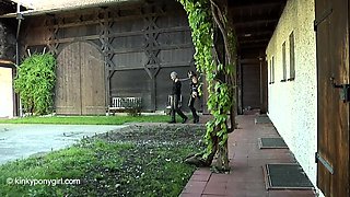 Femdom fetish mistresses fuck bdsm loser with strapon