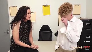 Office MILF Boss Beth McKenna Fucks Young Intern Doggy Style - Mature Brunette Big Ass