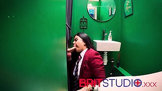 British 18 Year Old Schoolgirl Gives An Amazing Blowjob And Swallows A Massive Load Of Cum At The Gloryhole