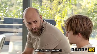 Daddy4k. petite slut una pixie likes to experiment with two cocks in one room