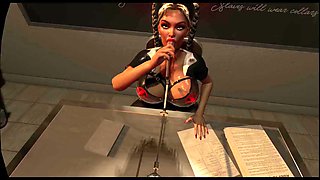 Citor3 3D VR Game Blonde Nurse in Latex Sucks Cum Through Urethra Probe