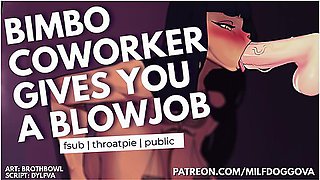 Bimbo Co-worker Lets You Fuck Her Throat With Erotic Audio And Car Toon