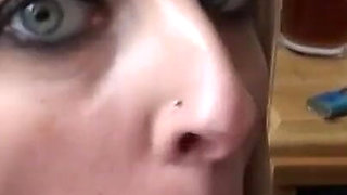 Picked up and sprayed on tits