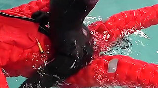 Human Life Raft - Inflated Suit Slave Pool Domination