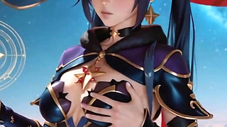 Genshin Impact Mona Animated Anal Feet Blowjob