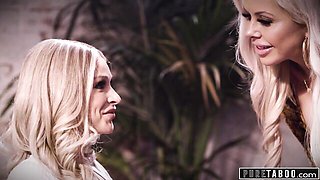 Blonde clip with come-hither Nina Elle and Emma Hix from Pure Taboo
