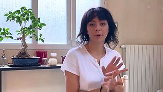 Tattooed German brown-haired likes solo masturbation with